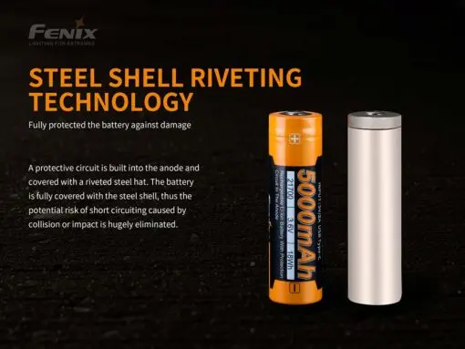 KT Services - Fenix - Battery 21700 5000mAh Type-C USB Rechargeable