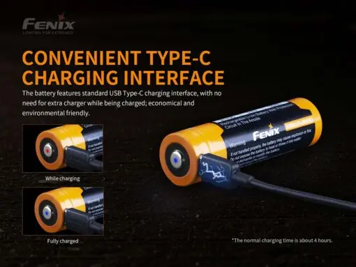 KT Services - Fenix - Battery 21700 5000mAh Type-C USB Rechargeable