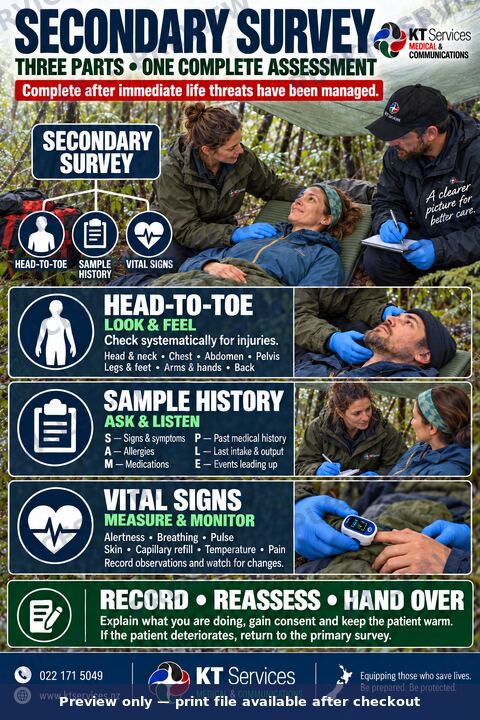 Outdoor First AId Posters 2 secondary survey